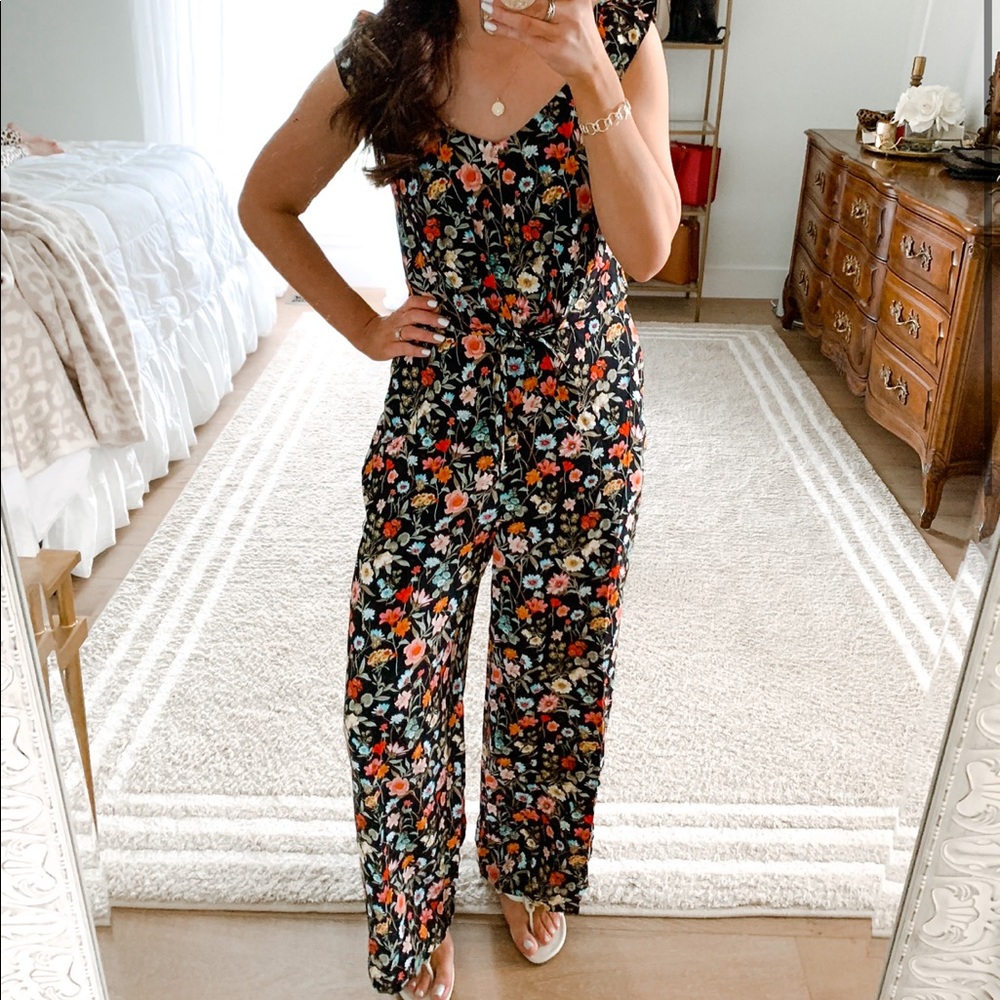 NWT floral ruffle jumpsuit